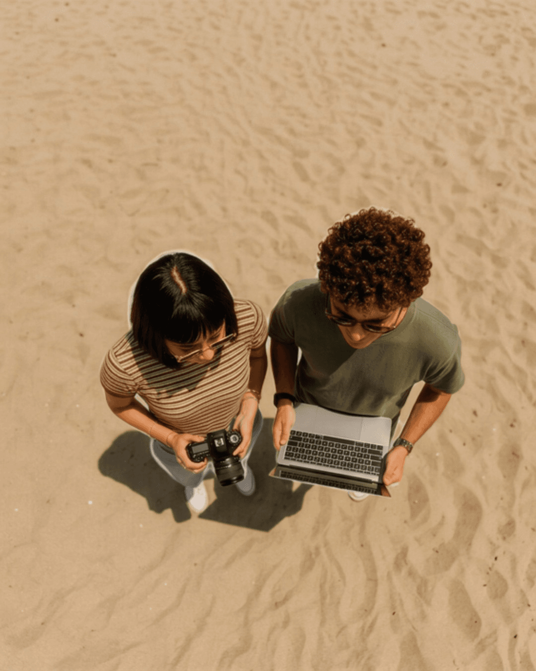 Two GoodGround creatives reviewing work together